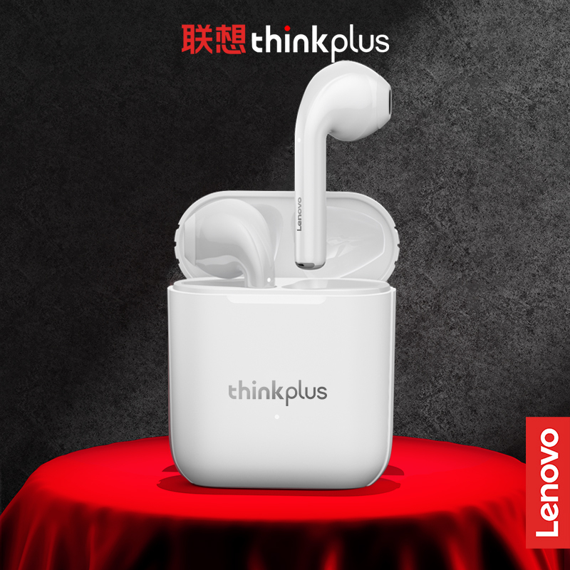 联想/Lenovo 蓝牙耳机 LP2白色 TWS真无线 商务通话手机通用音乐耳塞 半入耳式 苹果安卓手机通用蓝牙耳机