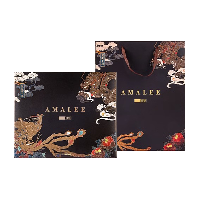 Amalee艾玛琳 燕窝月饼礼盒精装款 640g 流心奶黄月饼广式中秋节高档礼盒装企业送礼团购
