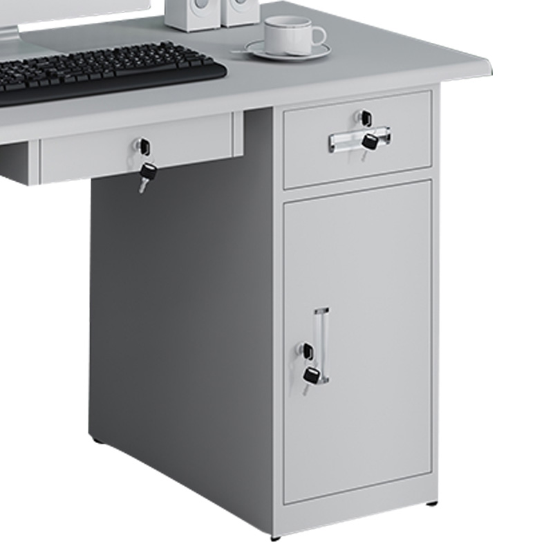 利特莱依钢制桌子办公桌铁皮桌子电脑桌五斗一抽一门1.4m高清大图