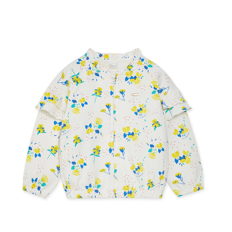 丽婴房童装女童外套小公主碎花上衣春装女宝宝落肩袖外套新款2021