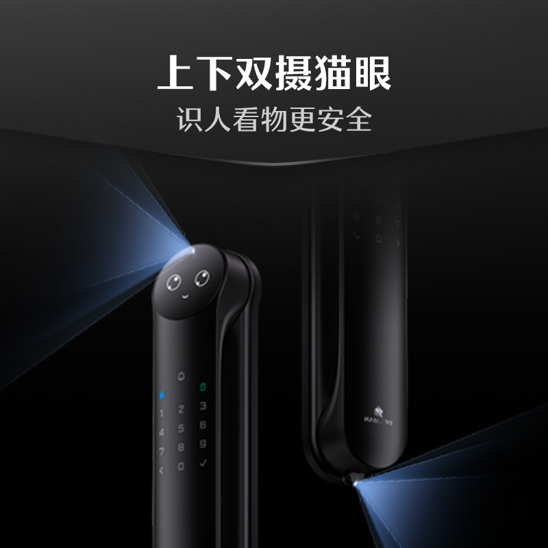 德施曼(DESMAN)智能门锁3D人脸识别可视猫眼双摄双屏Ai智能管家麒麟R9(精灵版)高清大图