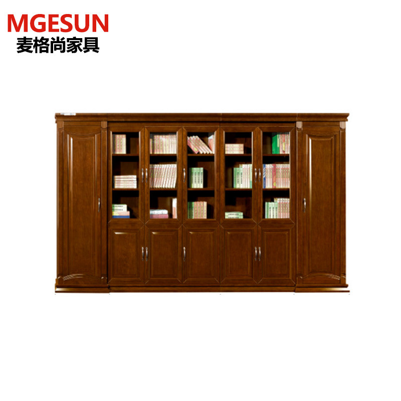 麦格尚木质文件柜fwjgyl007实木油漆文件柜办公室资料柜储物柜七门