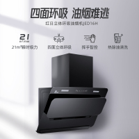 红日(RedSun)侧吸式油烟机红外线燃气灶组合烟灶套装厨电套装立体进风定时防遗忘JED16H+EM208B 天然气