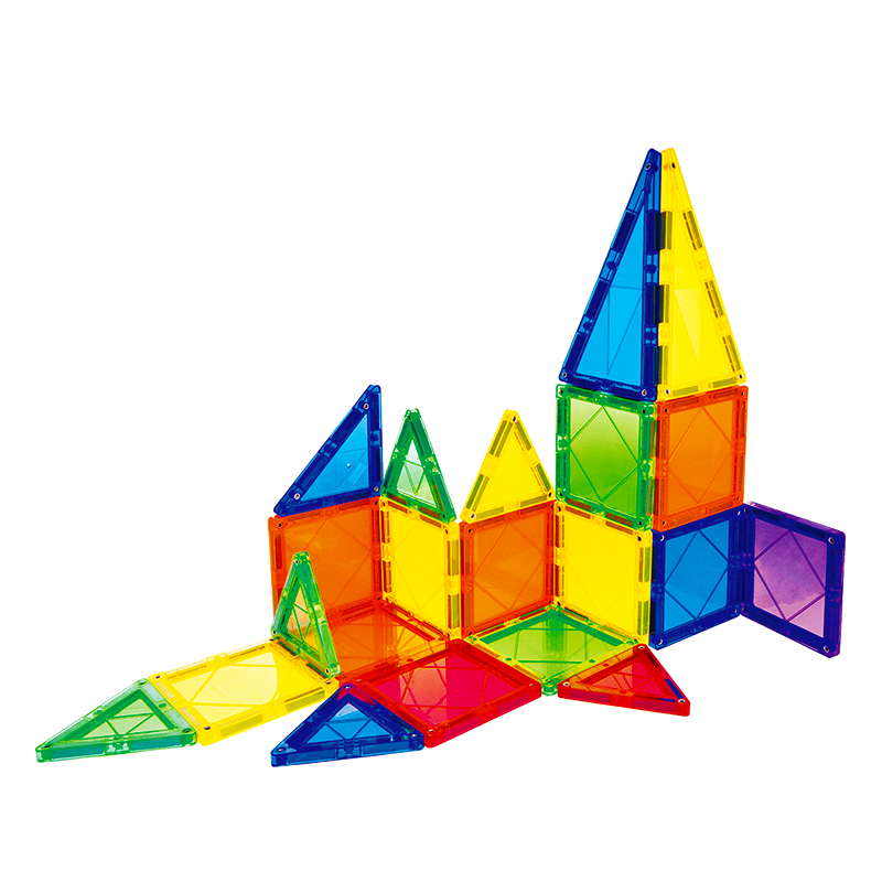 科博[魔磁智慧片]98片装磁力片彩色透光3岁以上男孩女孩益智带磁性拼装积木强磁性玩具男孩女孩玩具高清大图