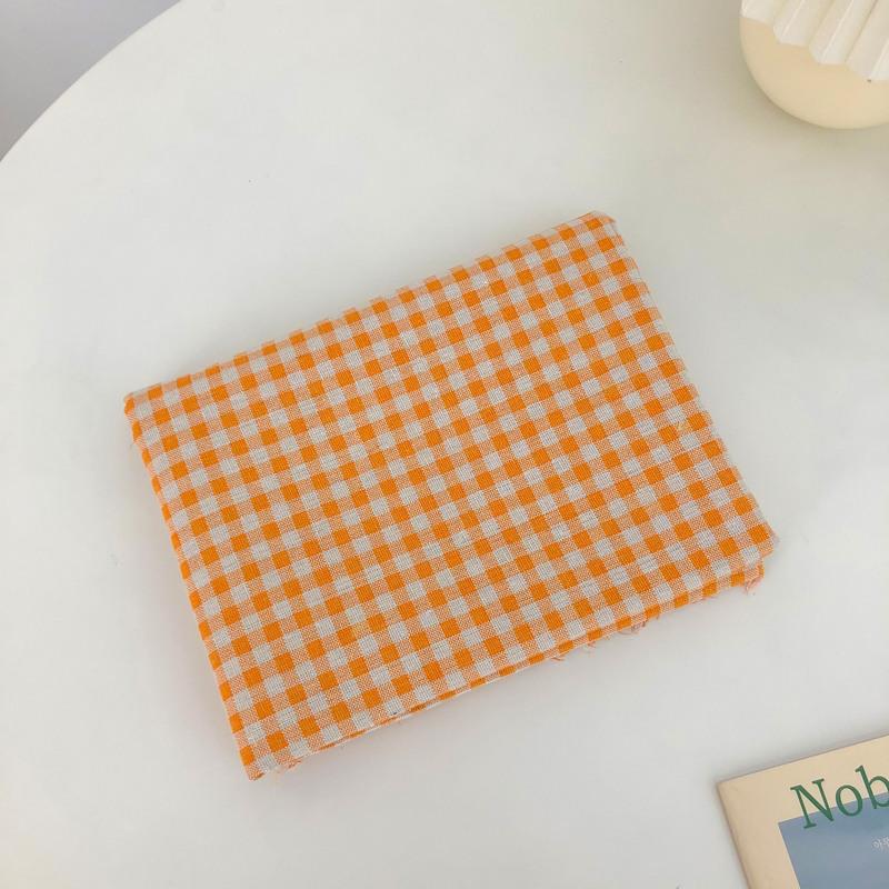 北欧黄色格子桌布小方格书桌ins学生布艺棉麻郊游野餐垫简约少女
