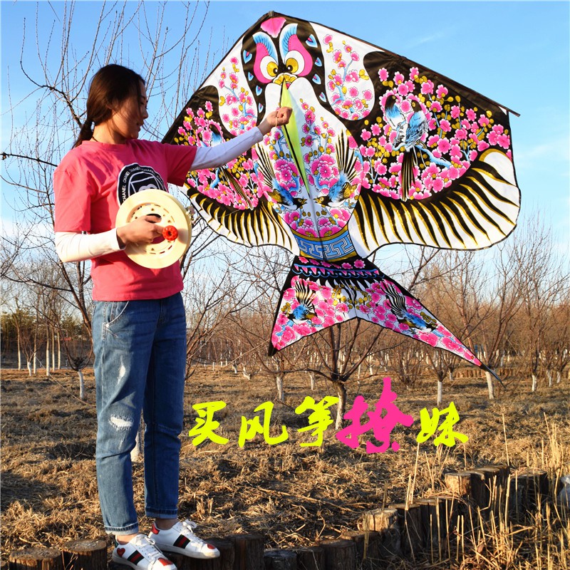 潍坊新款风筝儿童微风易飞传统沙燕蝴蝶老鹰女孩风筝成型创意 三维工匠 大沙燕+22蓝大摇把轮600米线高清大图