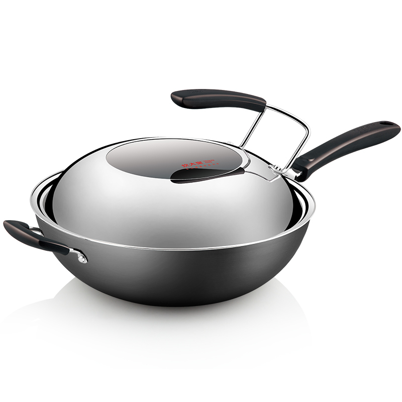 炊大皇(COOKER KING)套锅 钛晶四件套不粘锅蒸锅28CM菜板刀具组合锅具