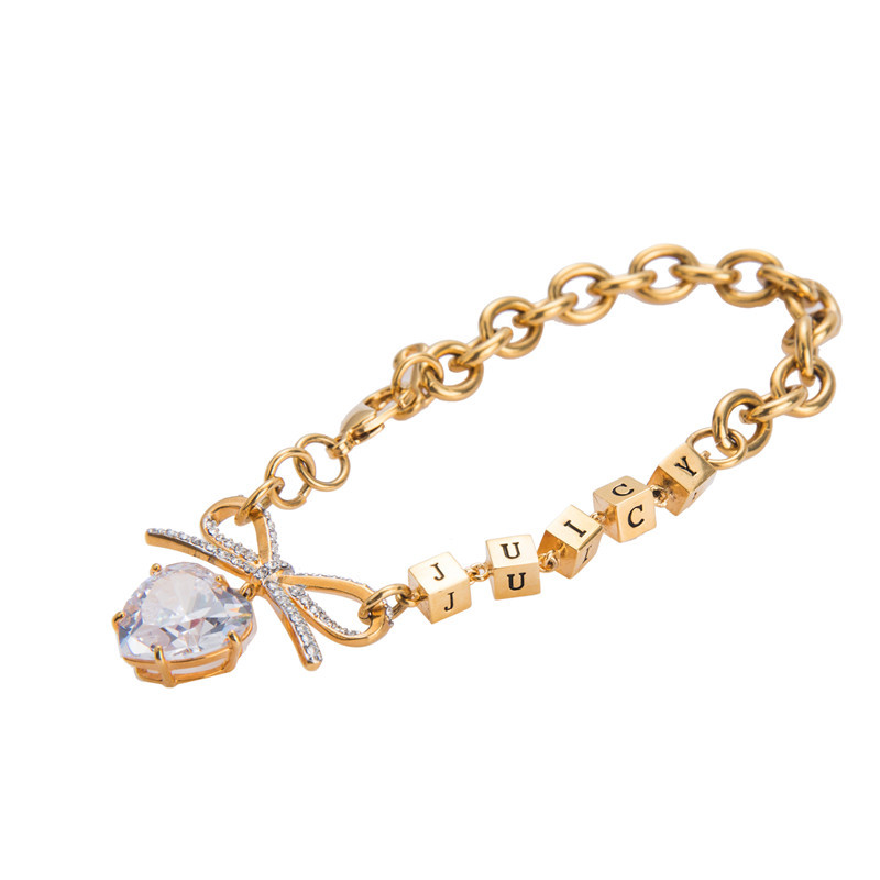 juicycouture橘滋中国风蝴蝶结水晶女士爱心手链送恋人其他11