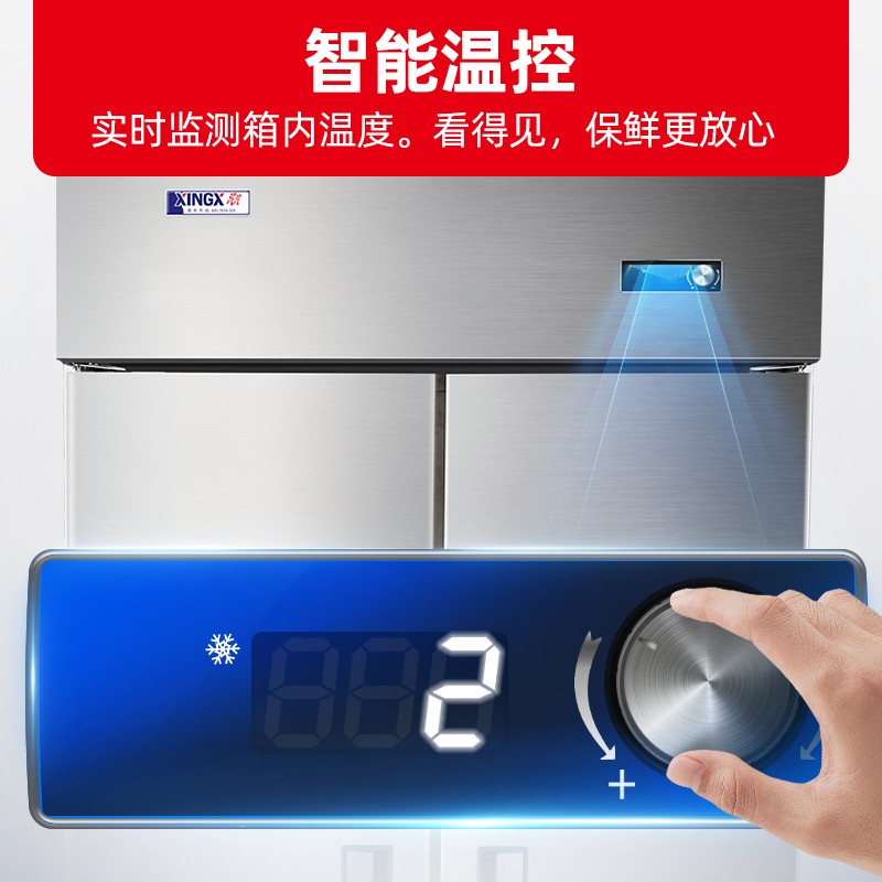 星星(XINGX) BD-860Y 800升商用立式冷冻柜全冷冻冰柜超市餐饮商用展示柜四门厨房冰箱高清大图
