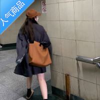 封后黑哥同款秋冬磨砂加拉链复古超大容量手提包单肩斜挎大包2022新款女包