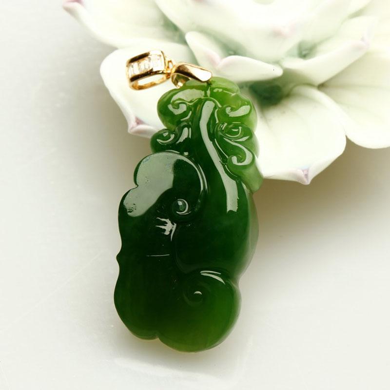 宁百辰(ningbaichen)时尚首饰套装1 和田玉碧玉坠儿童如意挂件菠菜绿