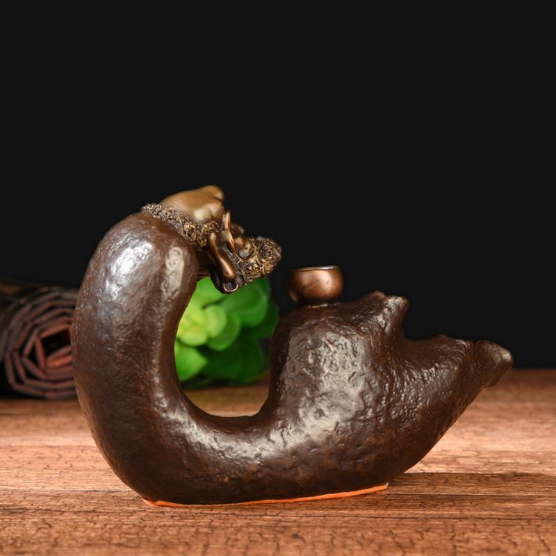 家柏饰(CORATED)倒流香炉创意摆件达摩 悟道祖师茶室会所饰品现在中式铜高清大图