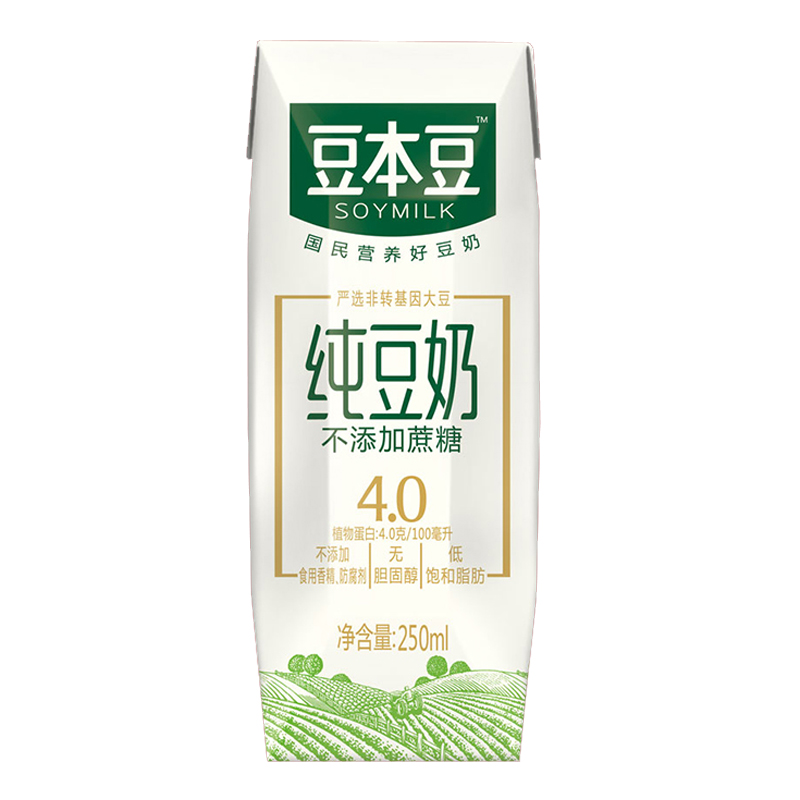 豆本豆 纯豆奶 250ml*16包 4000ML 273天(新老包装随机发货)高清大图