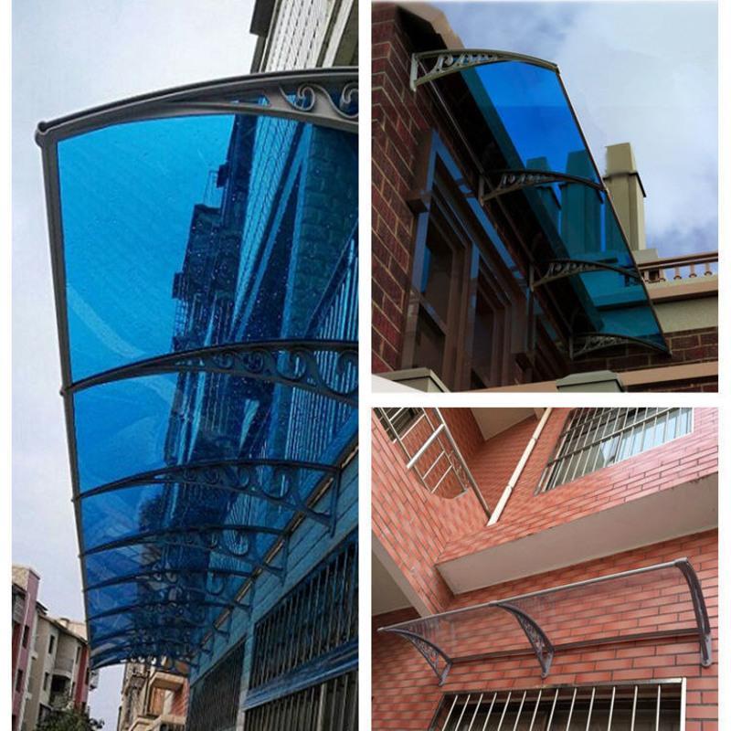 塑钢支架 茶色阳光板 定制尺寸 雨棚雨搭屋檐家用遮雨棚户外防雨遮阳