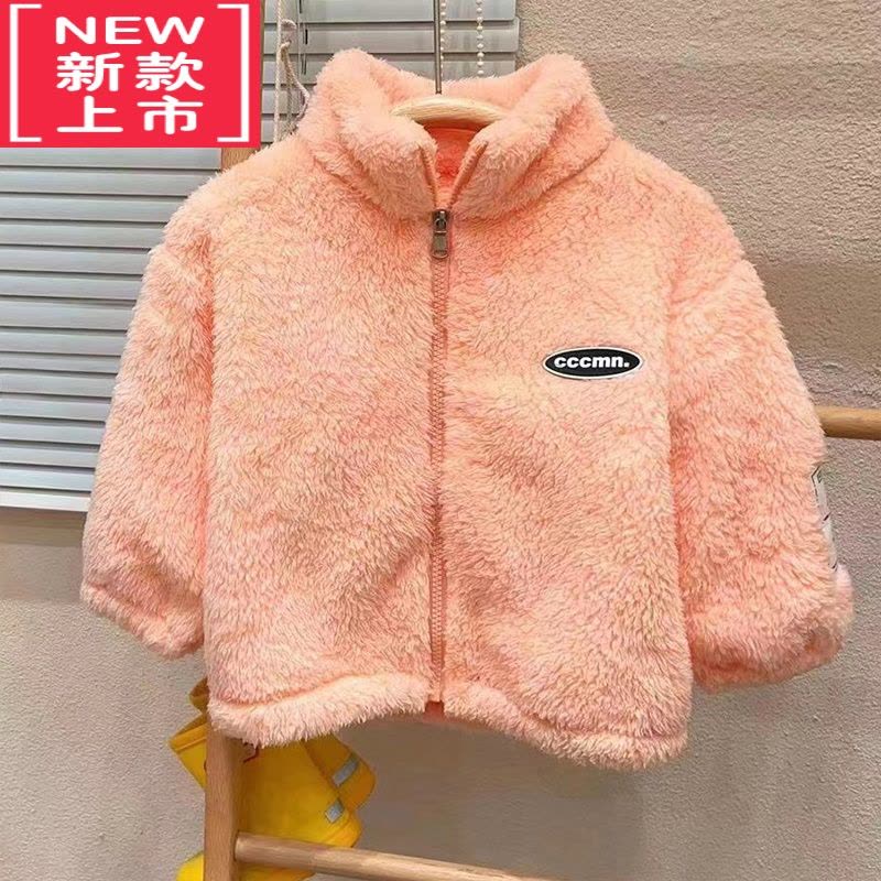 可莉允宝宝毛毛棉服 2022冬装新款男童女童童装儿童加绒加厚外套wt-b128图片