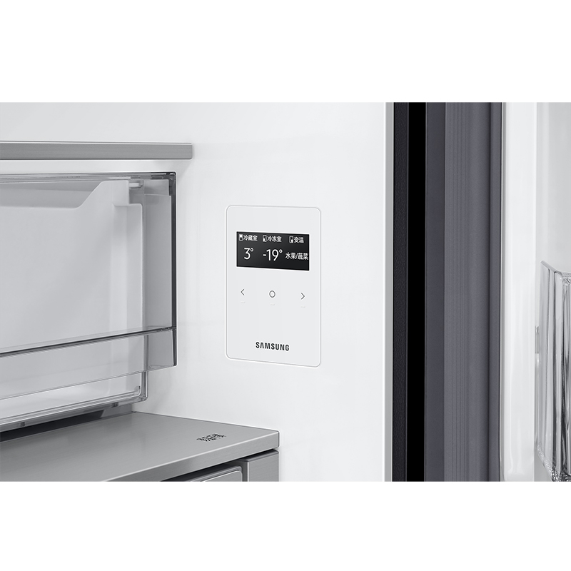 三星RF50DG5151QQSC 501L超薄嵌入 独立三循环 三蒸发器 AI节能 超净离子除菌十字对开门冰箱高清大图