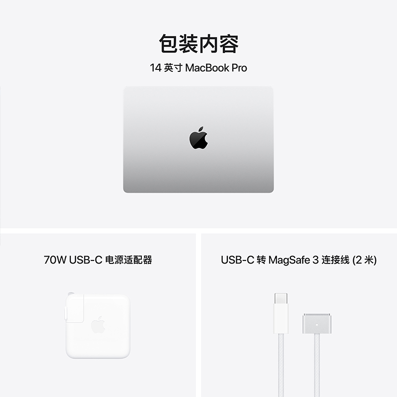 Apple 26款 MacBook Pro 14英寸 M5 Pro 15+16核 24GB 2TB 银色 笔记本电脑高清大图