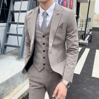 富贵鸟（FUGUINIAO）秋装男士西服套装结婚礼服三件套西装商务休闲修身西装套装男