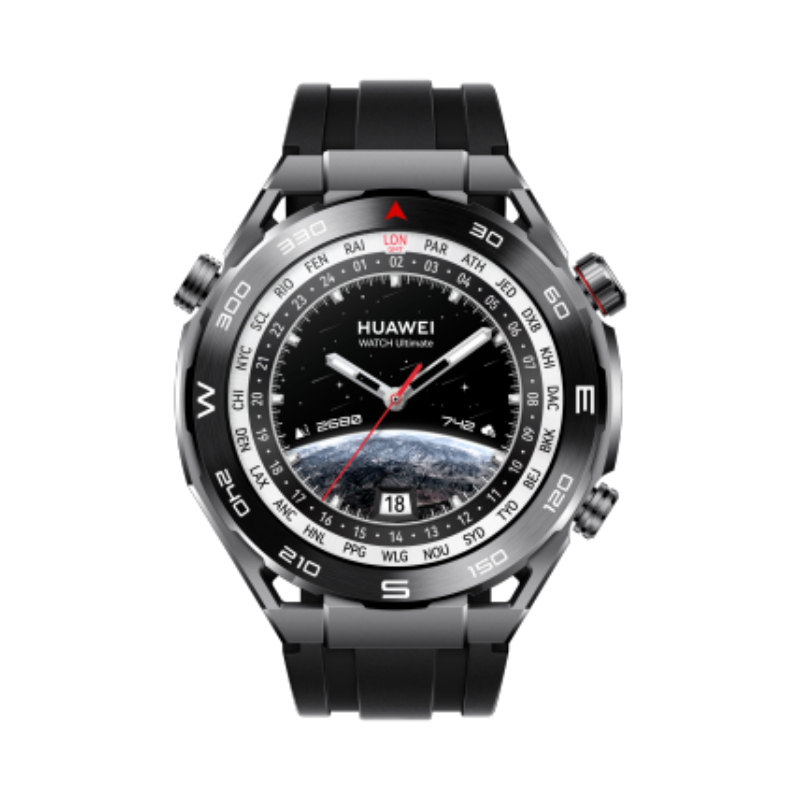 华为(HUAWEI) WATCH Ultimate 手表黑色非晶锆表壳 黑色丁腈橡胶表带高清大图