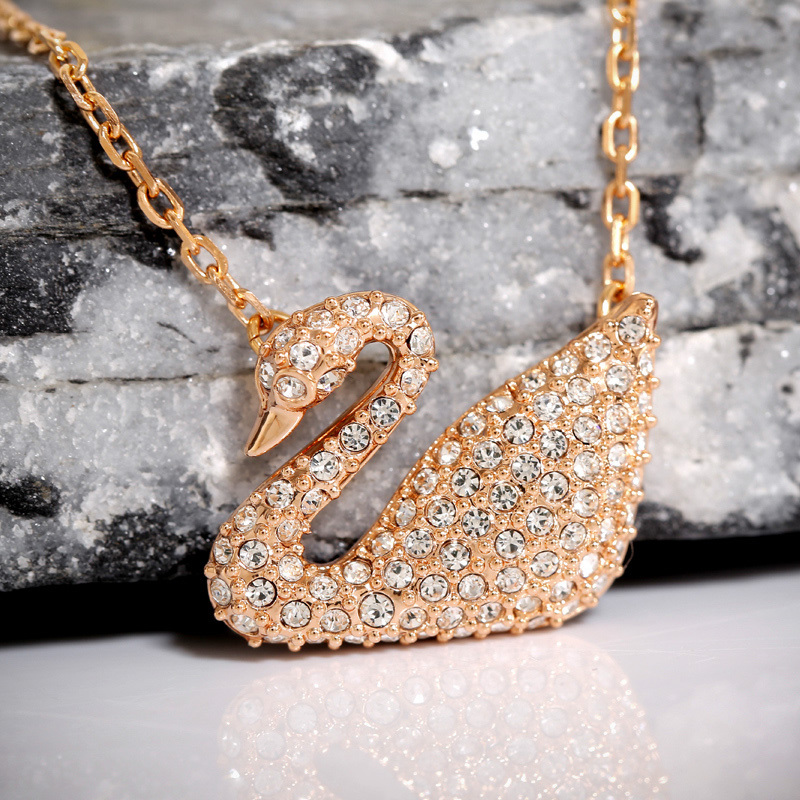 施华洛世奇(SWAROVSKI) 玫瑰金天鹅项链 送恋人5121597