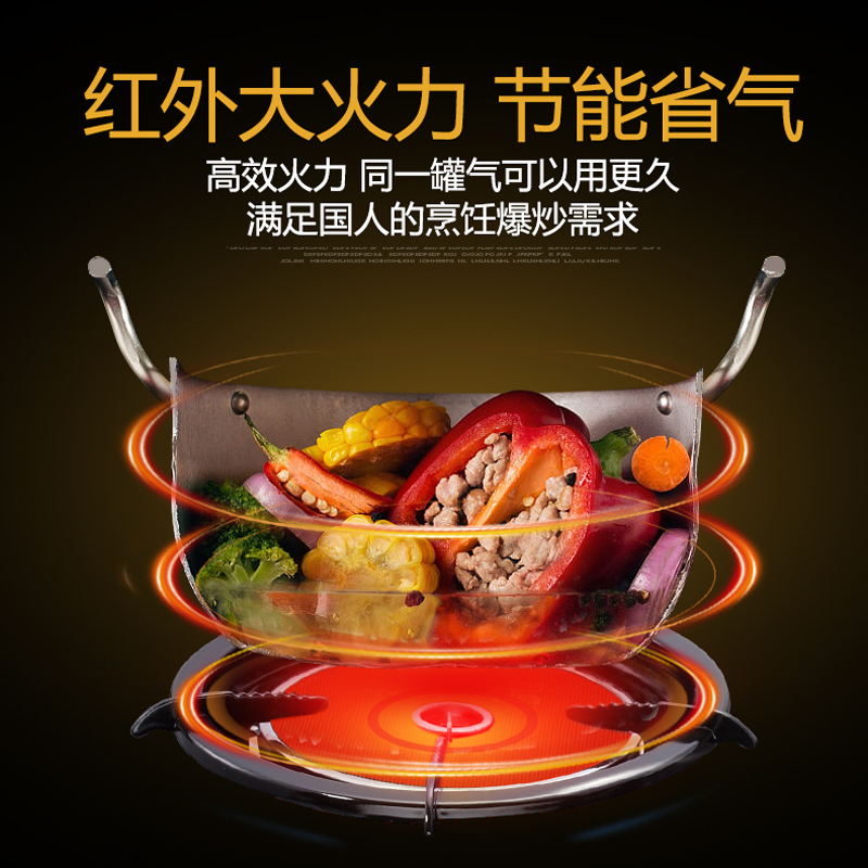 红日(RedSun)红外线燃气灶煤气灶天然气灶双灶液化气灶节能省气煤气炉台式灶 灶具家用E908C(液化气)高清大图