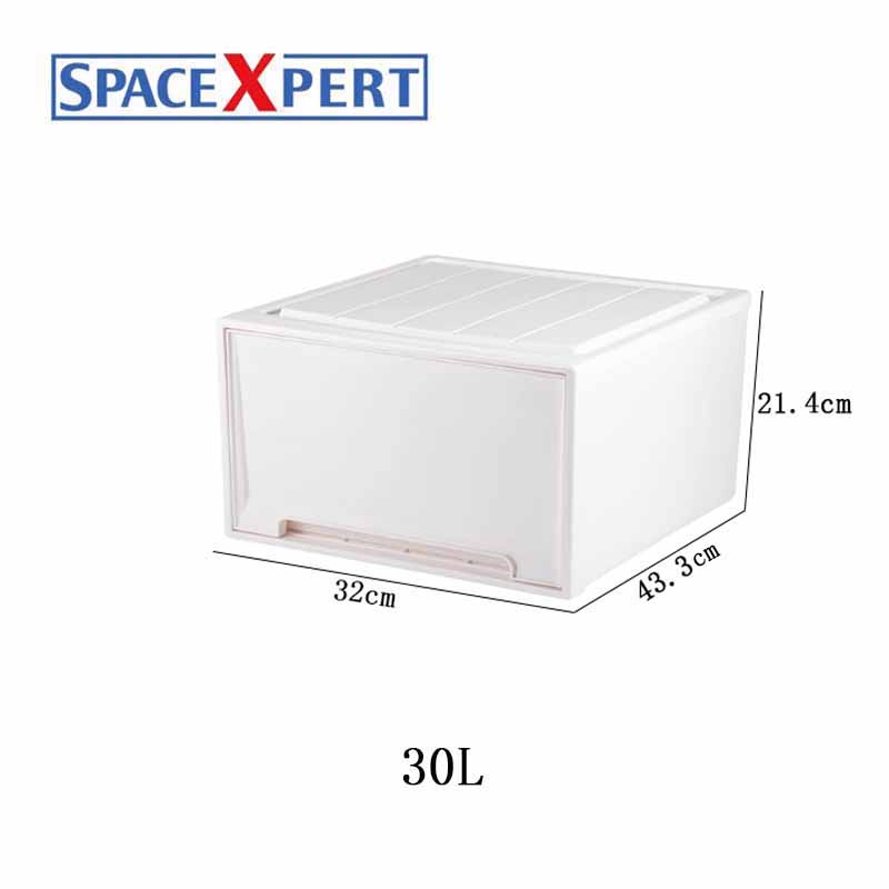 空間専門家(SPACEXPERT) 收纳箱抽屉式储物柜子30L白 抽屉盒高清大图