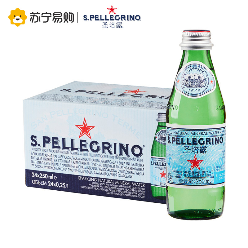 圣培露 充气天然矿泉水 250ml*24瓶 整箱