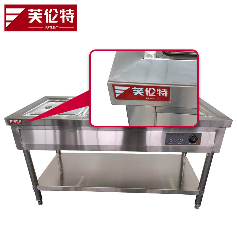 芙伦特商用保温售饭台不锈钢电热快餐保温台食堂打菜汤池餐车商用台式加热保温售饭台6格 FLT-BWSFT-0606-AB高清大图