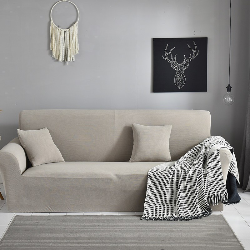 弹力沙发套卍能套四季沙发垫现代简约客厅沙发罩防尘保护罩通用 迷雅灰 S码【单人位90-140cm】