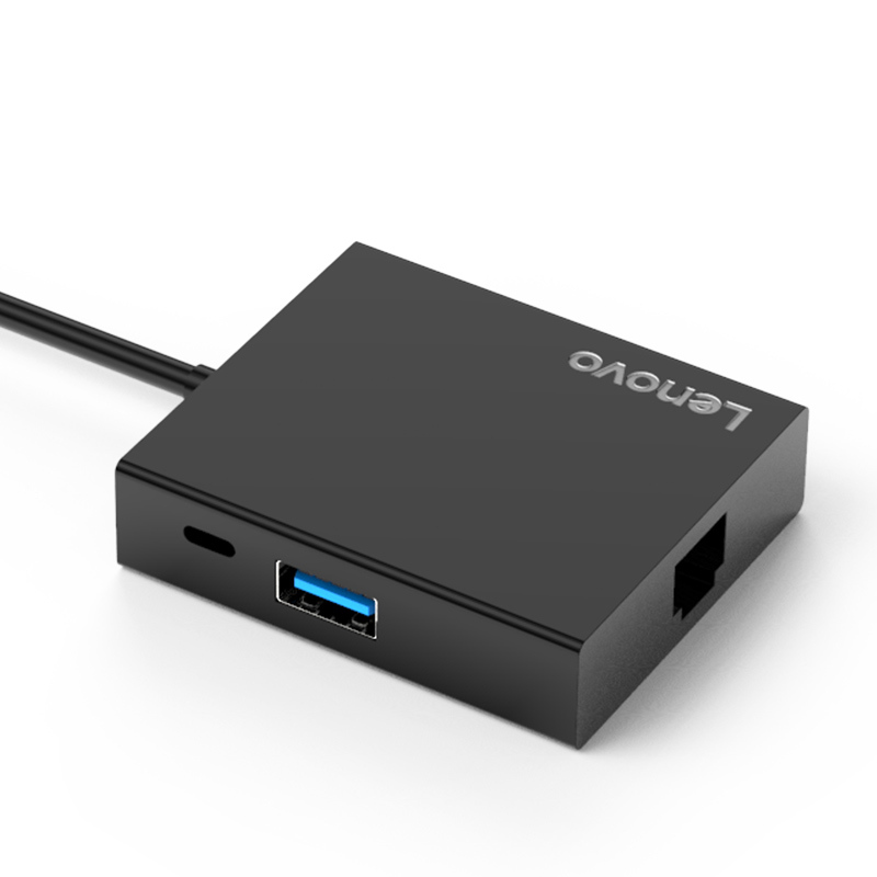 联想(Lenovo)C130 Type-C转千兆网口转接器 USB3.0分线器 hub集线器 PD快充 USB扩展坞