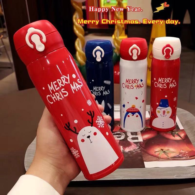 英国Riopoton锐普顿 圣诞保温杯 RT500MC 500ml企鹅 创意弹跳杯不锈钢便携茶水杯情侣学生礼物杯