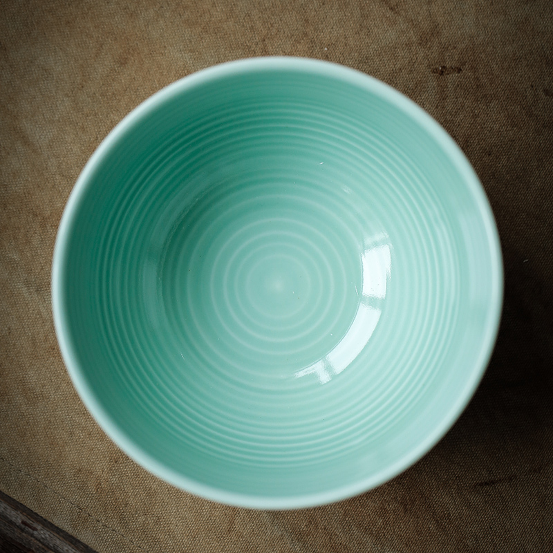 苏氏陶瓷 SUSHI CERAMICS 饭碗青瓷釉陶瓷碗高脚米饭碗5英寸面碗汤碗 4只装餐具套装