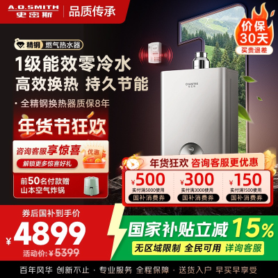 AO史密斯佳尼特 1级能效16L零冷水燃气热水器 JSLQ28-TJ3