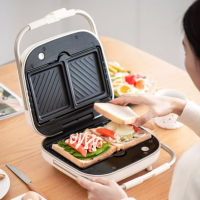 适盒A4BOX三明治早餐机华夫饼机轻食机甜甜圈机电饼铛家用可拆洗双面加热煎饼锅 正午白标配(主机+三明治盘)