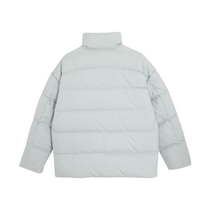 pumadownpuffyjacket拼色logo印花立领保暖羽绒服男女同款浅灰色