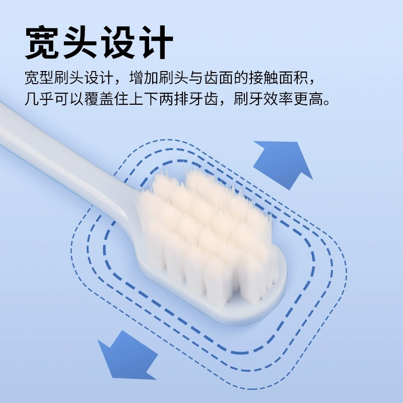 倍加洁护龈软毛牙刷家庭套组 健之柔护龈小头2支+花苞净白宽薄绒羽感护龈2支