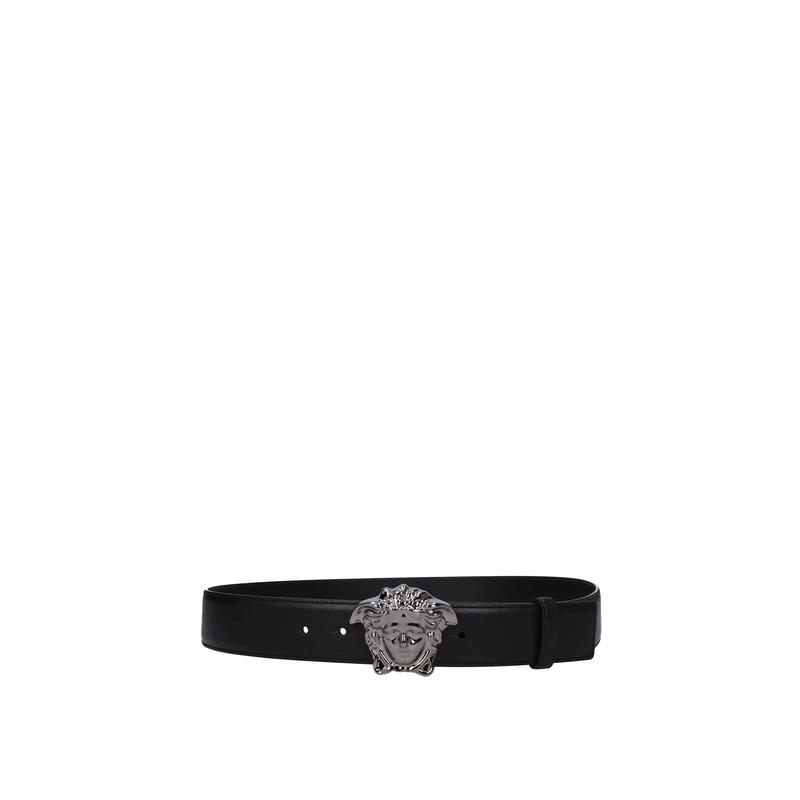 Versace男式皮质金属扣腰带简约商务通勤高清大图