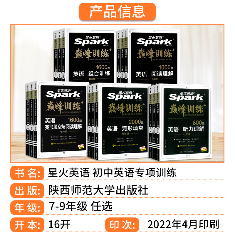 英语 组合训练 七年级/初中一年级 [正版]2024版星火英语初中七年级八年级九年级中考巅峰训练英语语法全练完形填空与阅