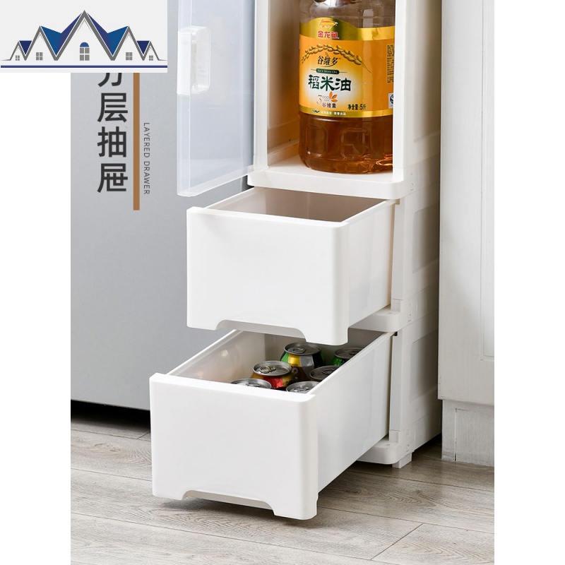 夹缝收纳柜抽屉式缝隙柜厨房窄边柜卫生间储物柜夹缝收纳柜开式 三维工匠高清大图