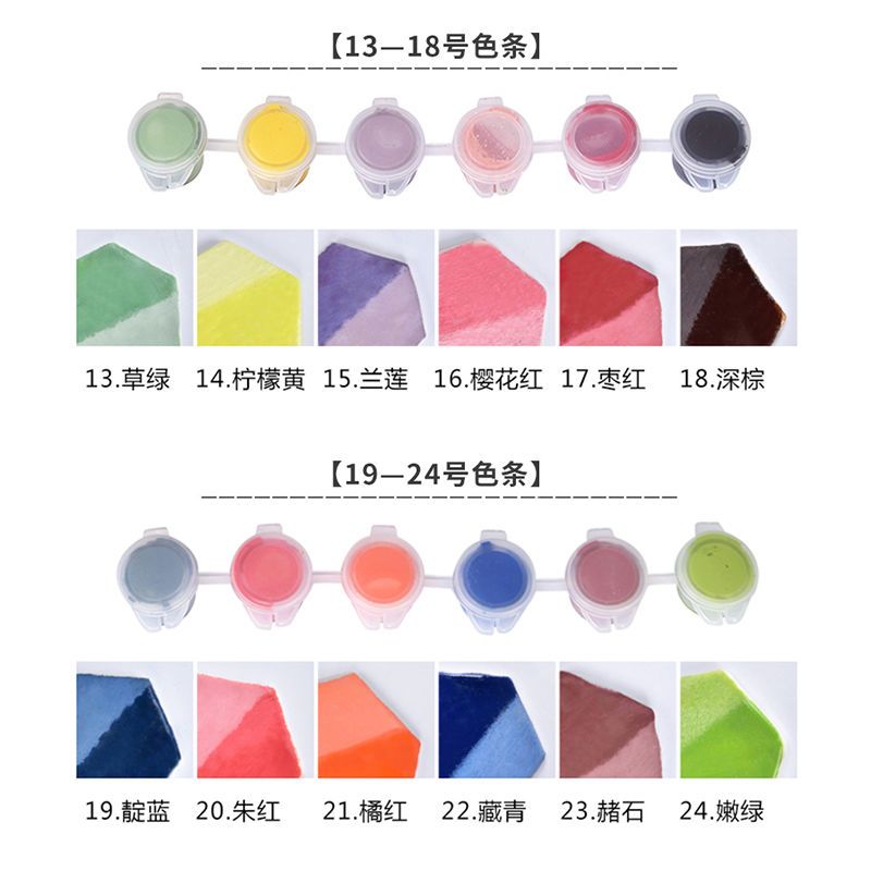 1-6号小色条釉下 水流星陶艺绘画颜料陶瓷颜料中温釉下彩6色条迷你小条陶艺彩绘