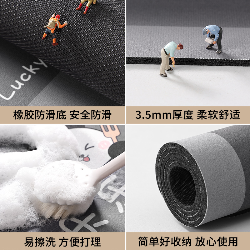 硅藻泥卡通厨房地垫防滑防油吸水垫子耐脏脚垫可擦免洗长条地毯高清大图