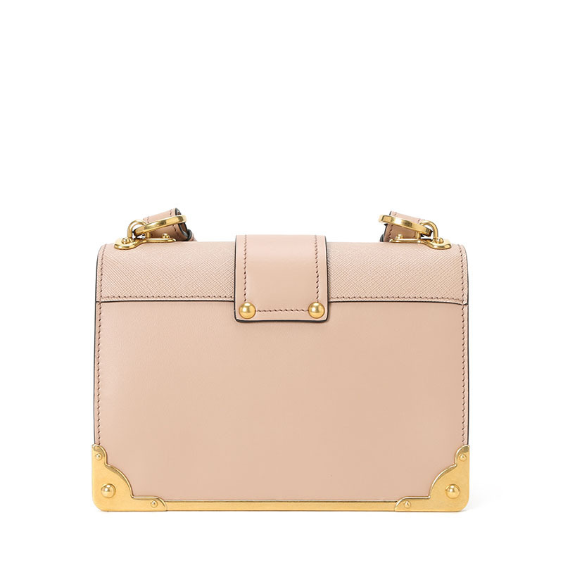 预订 PRADA 普拉达 CAHIER 单肩包 斜挎包 盒子包 字母LOGO光面皮1BD045