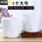 三维工匠欧式花盆陶瓷大号清白色仓带托盘家用室内阳台简约多肉绿萝植批发 63002草花(两个大号) 中等花盆容器