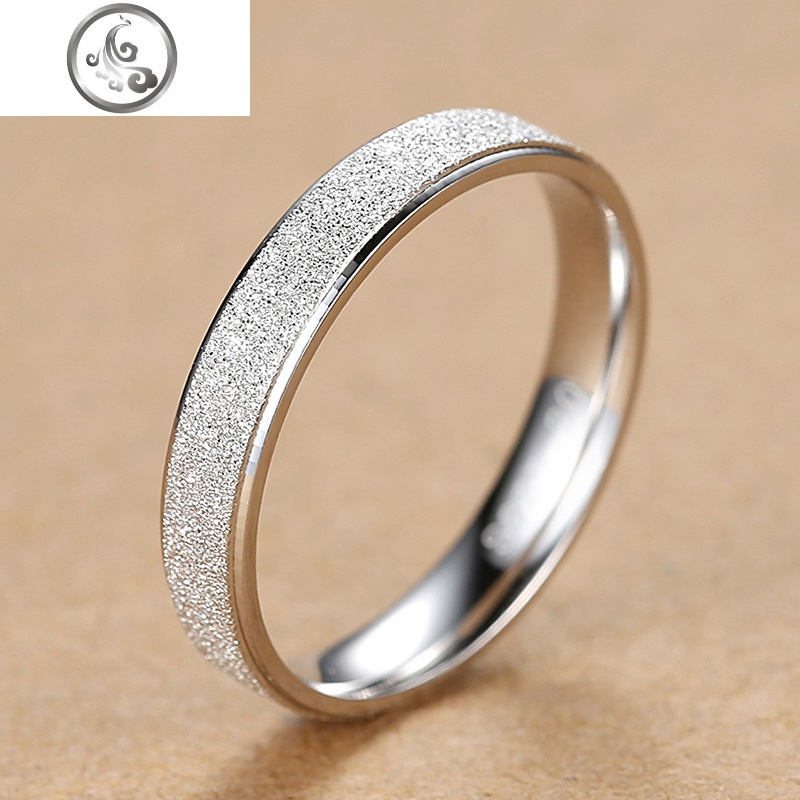 925银戒指男纯银单身个性潮磨砂食指女闭口小指尾戒情侣戒指一对jimi