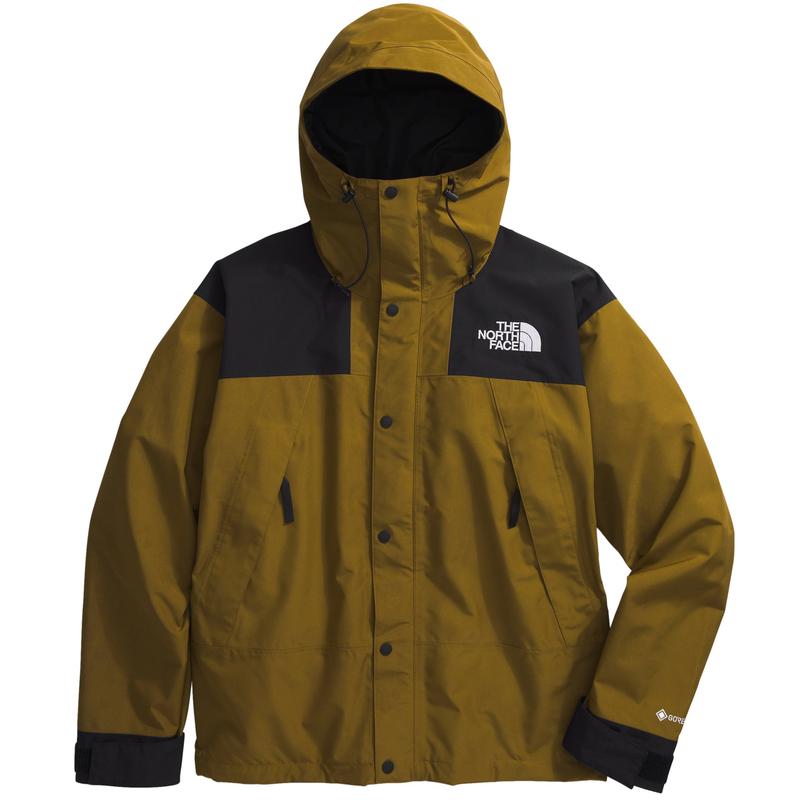 THE NORTH FACE男士连帽外套GORE-TEX Mountain复古简约耐磨防风舒适户外夹克 MOSS_GREEN/TNF_BLACK M