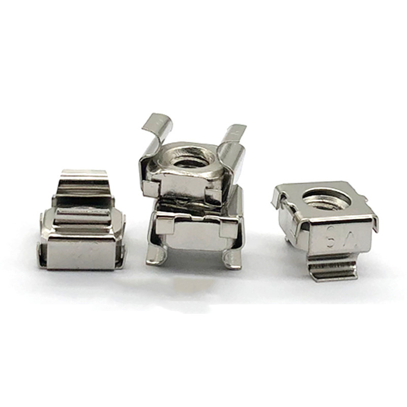 镀镍卡式螺母镀锌带卡扣网络机柜笼式浮动螺帽理线家铁皮四方螺母m5m6