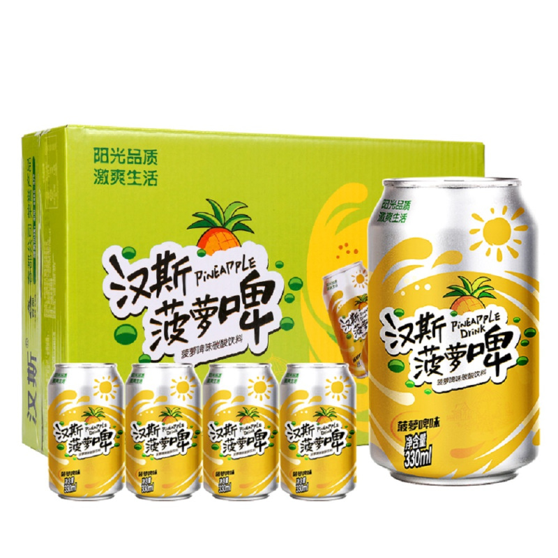 汉斯菠萝碳酸饮料500ml12罐箱