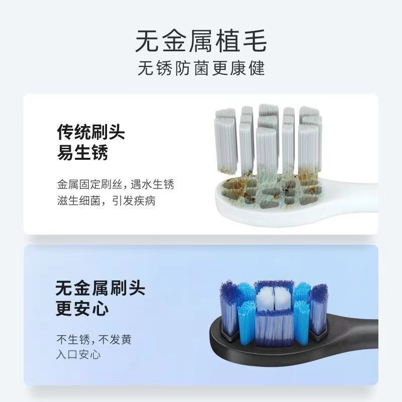 usmile笑容加(原装正品) 电动牙刷头 杜邦进口褪色软毛刷头 抛光焕白 钻石款-白色3支装