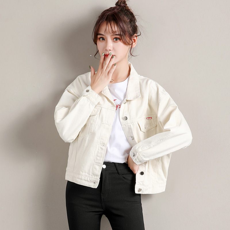 SH苼荟黑色牛仔外套女宽松2019春季新款网红bf韩版薄款上衣长袖短牛仔衣shsy066