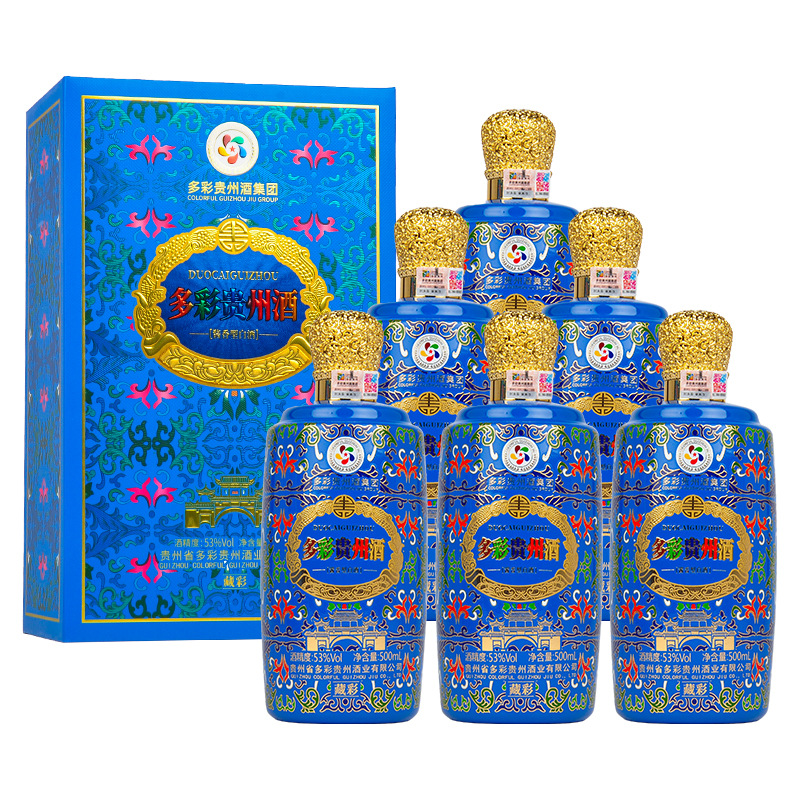 colorful guizhou/多彩贵州藏彩酱香型白酒53度500ml*6瓶